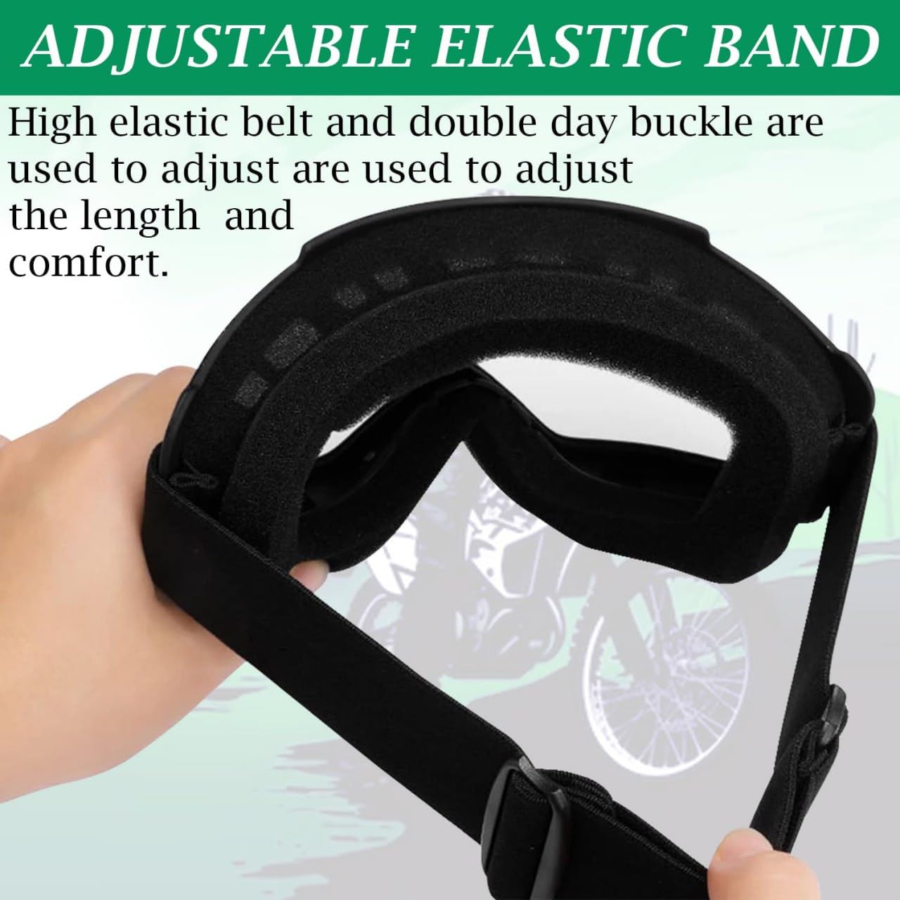 DLALA Goggle Mask - Anti-Scratch UV Protective Open Face Eyewear, Windproof Dirt Shield, Adjustable Strap, Soft Foam Padded, For Cycling, Bike, Racing, Unisex (Full Face Mask With Goggles for Bikers) 1