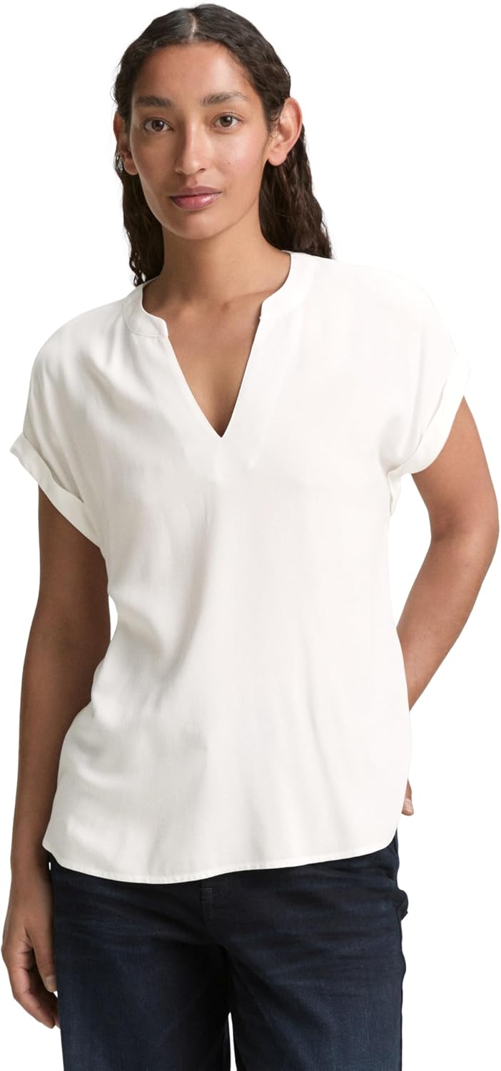 Tom Tailor Relaxed fit blouseshirt van pure viscose in zwart online kopen | P&C