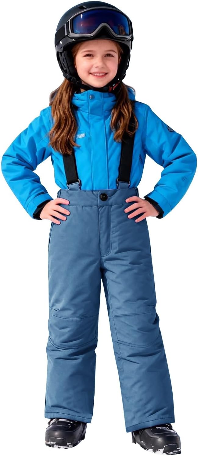 Girls Snow Bib Pants Waterproof Insulated Ski Pants Kids Adjustable Strap Snowboard Overalls Outfit Winter Snowsuit