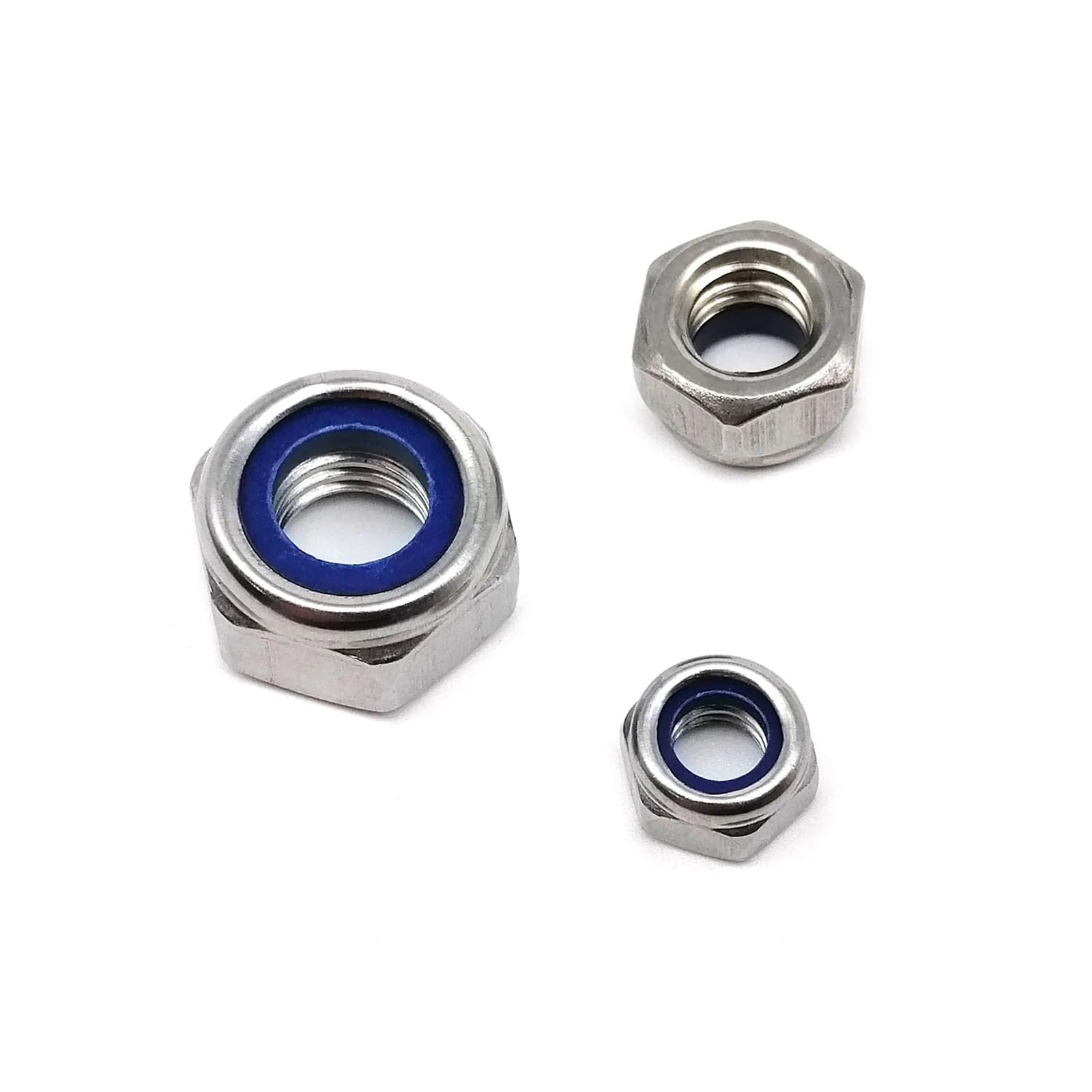 2-50 pezzi da M4 a M16 filettatura sinistra opposta inversa in acciaio inossidabile 304 dado autobloccante in nylon esagonale inserto in nylon dado autobloccante(M16 2pcs)
