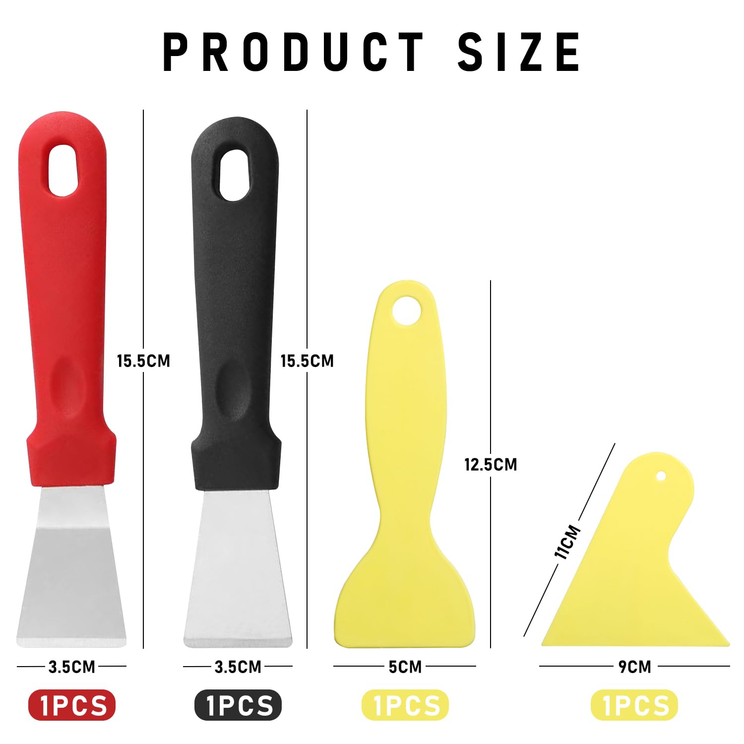 Set 2 Spatole Da Cucina - Raschietto Acciaio E Plastica Per Impasti E