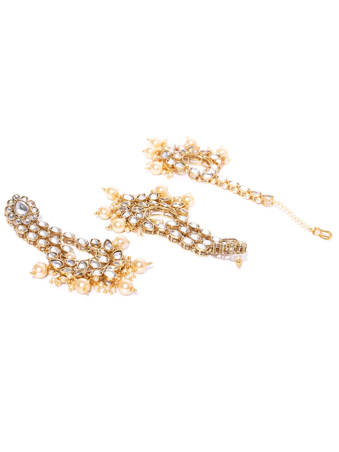 Off-White Stone-Studded Beaded Jewellery Set