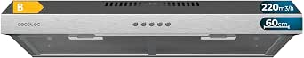 Cecotec Hotte Aspirante 60cm Wide Bolero Flux CM 602200 White B. Suction Power 220m3/h, 70W