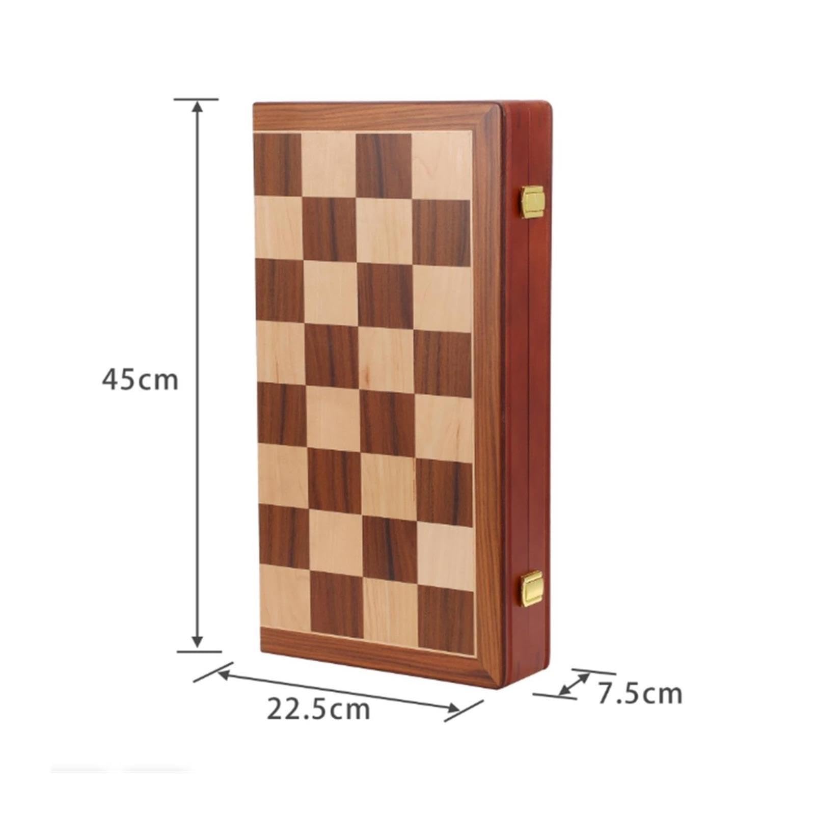Kit di scacchi in legno rifinito a mano, a scacchi pieghevoli