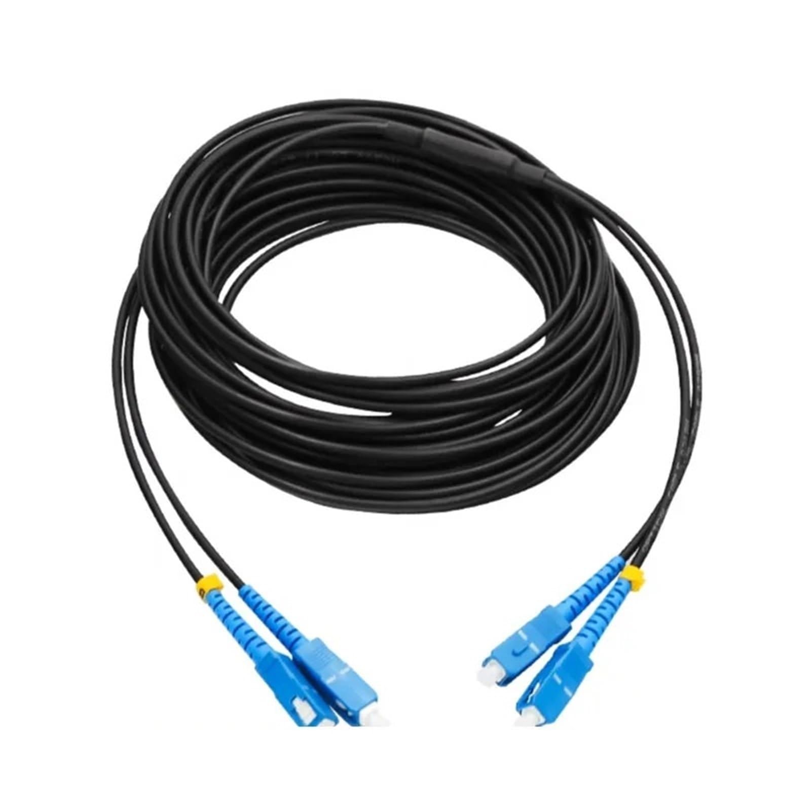Fibre Optique blindée extérieure, SC-SC/FC/LC monomode 2 cœurs, câble de raccordement en Queue de Cochon blindé en Fil d'acier, 1m à 15m(SC-SC 1m)