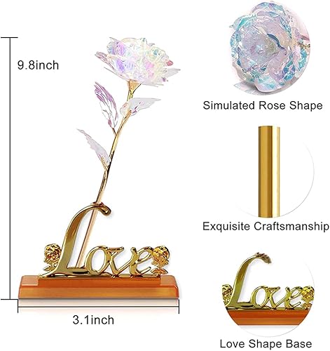Miniatura 2 de 10 rosas chapadas en papel de aluminio, rosas artificiales de oro de 24 quilates, regalos para el día de la madre, día de San Valentín, cumpleaños,