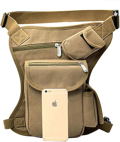 Miniatura 4 de Riñonera para senderismo, bolsa de pierna caída, bolsa táctica de cintura de cadera para ciclismo y camping, Caqui, Ciclismo