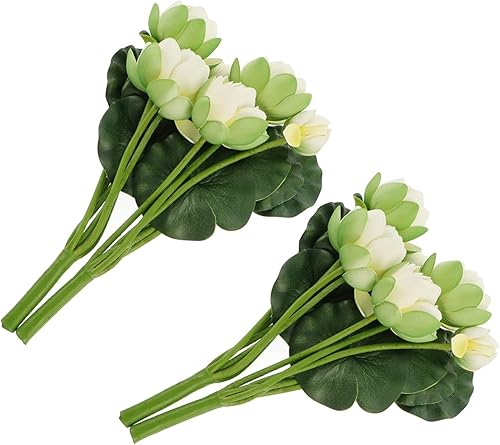LIFKOME Decoración del hogar, ramos de flores artificiales de simulación, tallo de lirio de agua, ramas falsas, 2 piezas para decoración del hogar,