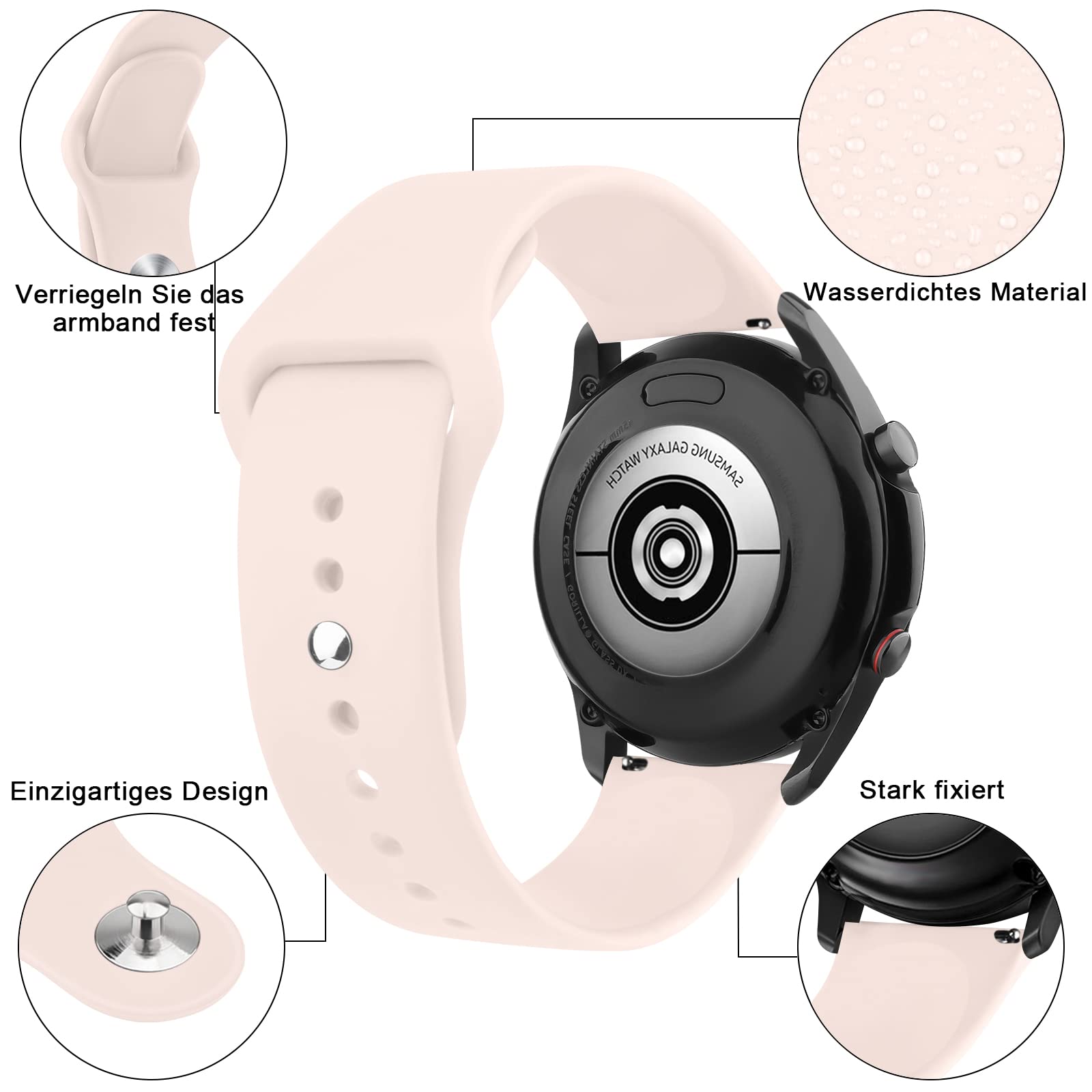 Amzpas Silikon-Armband Für Uhren – 20mm & 22mm, Verstellbar, Wasserdicht, Für Damen Und Herren
