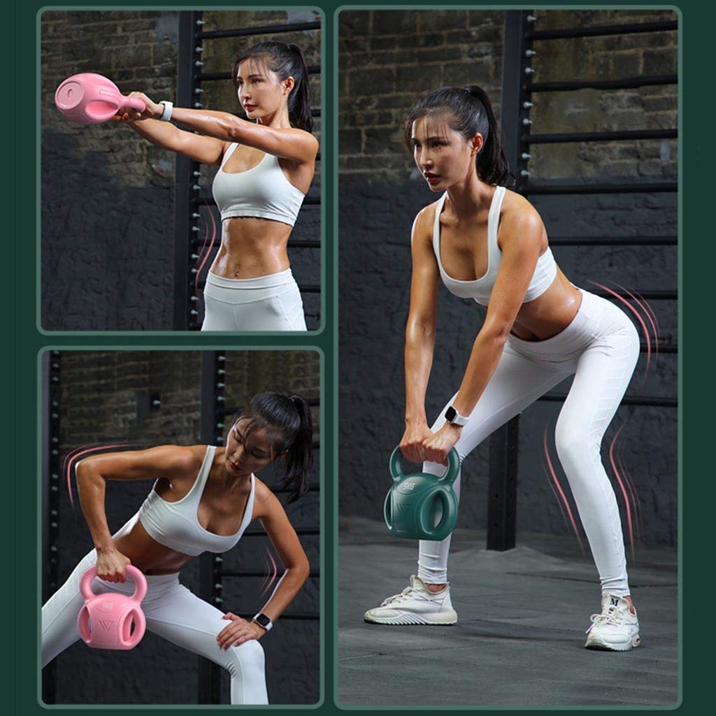 Dumbbell Fitness Kettlebell, Vinyl Kettle Bells, Pesi Fitness, per L'allenamento di Bodybuilding in Palestra per La Forza Manubrio Piccolo (Color : Pink, Size : 7kg)