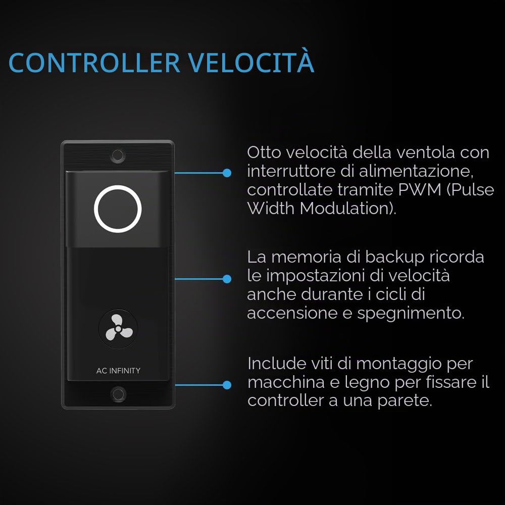 AC Infinity Kit Ventola Rack ROOF, silenzioso con Doppia Ventola e Regolatore di Velocità, per Raffreddamento AV, Home Theater, Rack da 48 cm, 19 Pollici