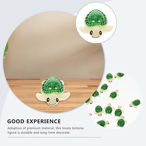 Miniatura 2 de Veemoon 20 piezas de tortugas pequeñas en miniatura, mini figuras de resina, figuras de animales pequeños, adornos para tartas para suculentas,