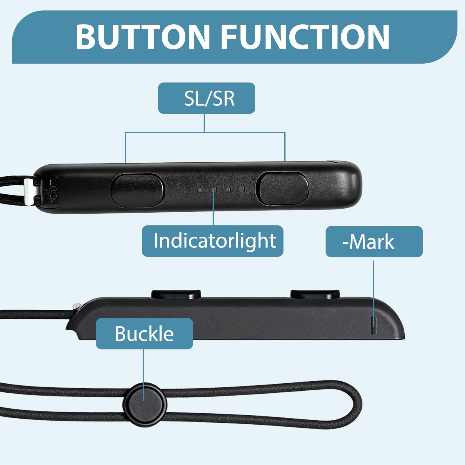 EuSupNova 2 Paquetes de Controlador de Correa, Muñequeras para Mando Correa Ajustable Negra para Controlador, Accesorio de Repuesto Portátil compatible con Juegos Switch(Negro) - 5