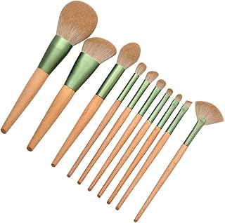 Healeved 10pcs Wooden Handle Makeup Brush Set...