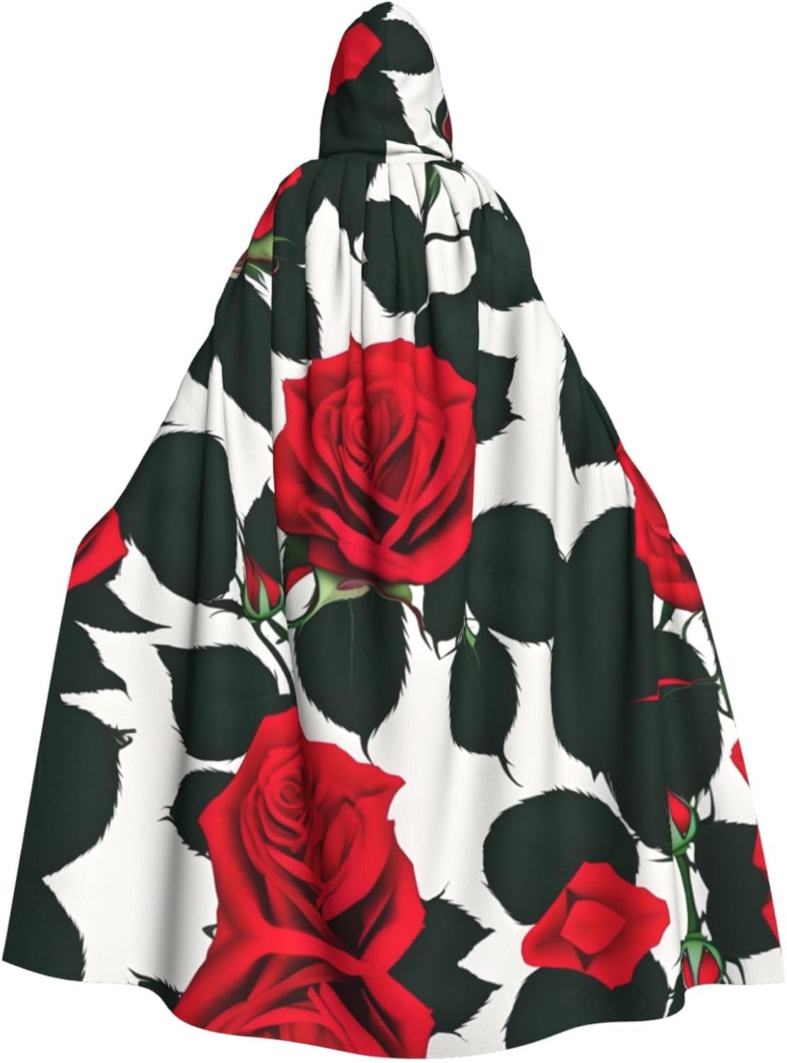SSIMOO Rustic Red Rose Unisex Cloak-Enthralling Vampire Cape for Halloween-A Must-Have Party Attire for Men and Women