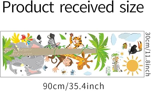 Miniatura 2 de Calcomanías de pared de la selva calcomanías de safari para habitación del bebé mono jirafa tigre cebra elefante calcomanías de pared de vinilo para