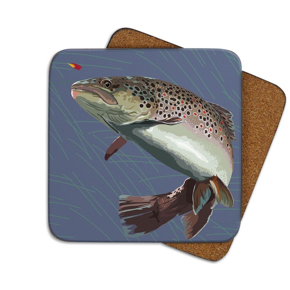 Brown Trout Coaster by Leslie Gerry