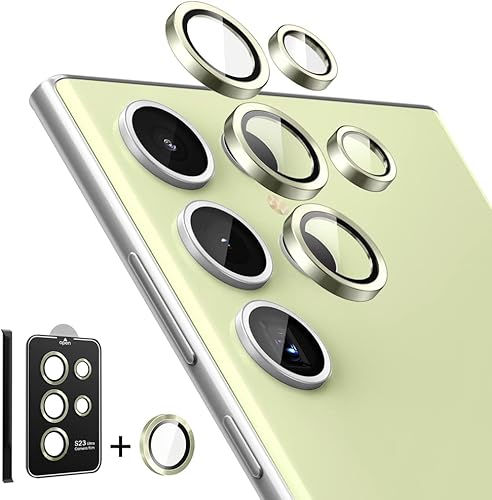 i-Blason Protector de lente de cámara para Samsung Galaxy S23 Ultra, vidrio templado 9H Funda ultrafina de vidrio antiarañazos incluye herramienta