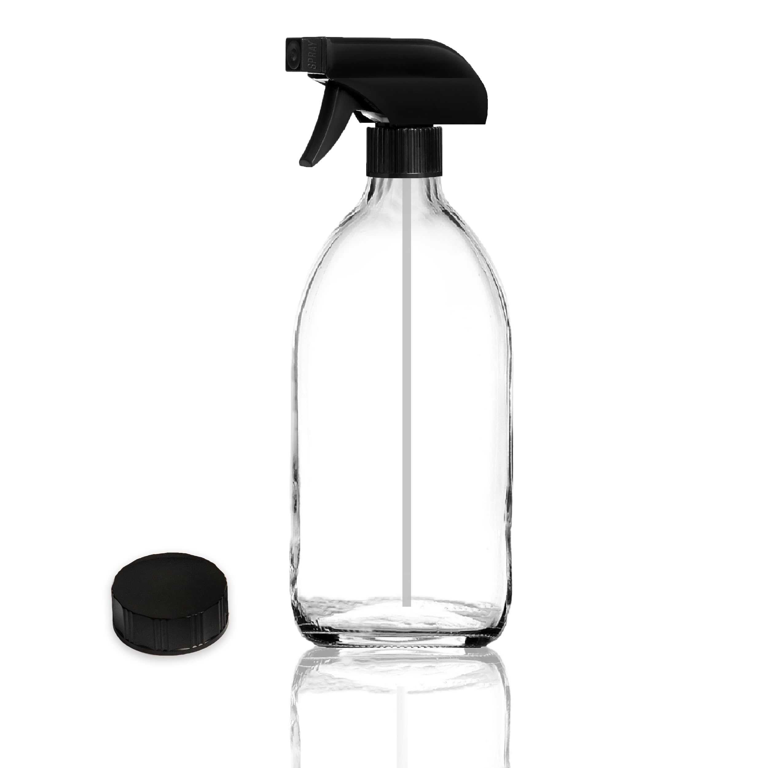 Fam Organic 500ml Clear Glass Spray Bottles - Ideal for Aromatherapy, Skin Care, and Cleaning – BPA-Free, Eco-friendly, Refillable, with Durable Trigger Sprayer (Clear 500ml - Pack of 1)