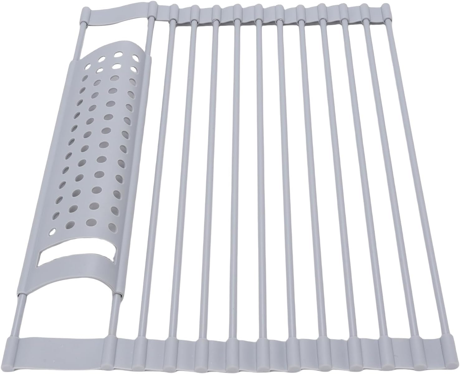Dish Drying , Foldable Non-Slip Sink Drying Mat with Utensil Holder for Kitchen (L)