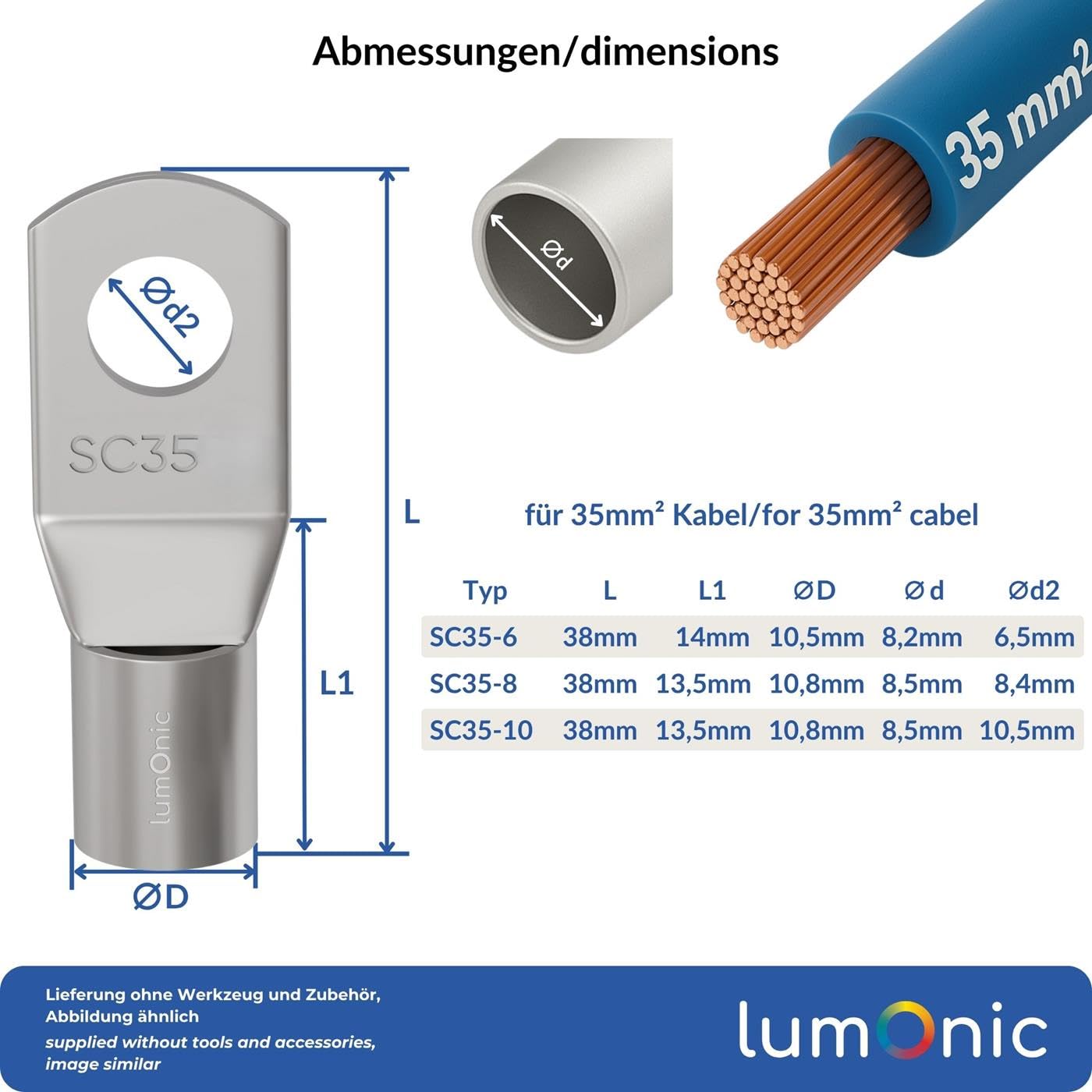 WKK perskabelschoen 10mm - 50mm² 100 stuks