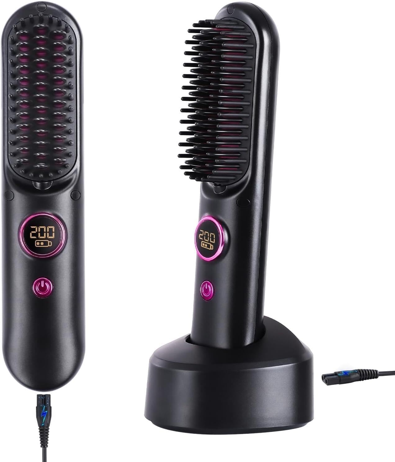 MayMax Cepillo Alisador Inalambrico Portatil 235 g - Mas Ligero que una Botella de Agua, Alisa en Cualquier Lugar Sin Cables