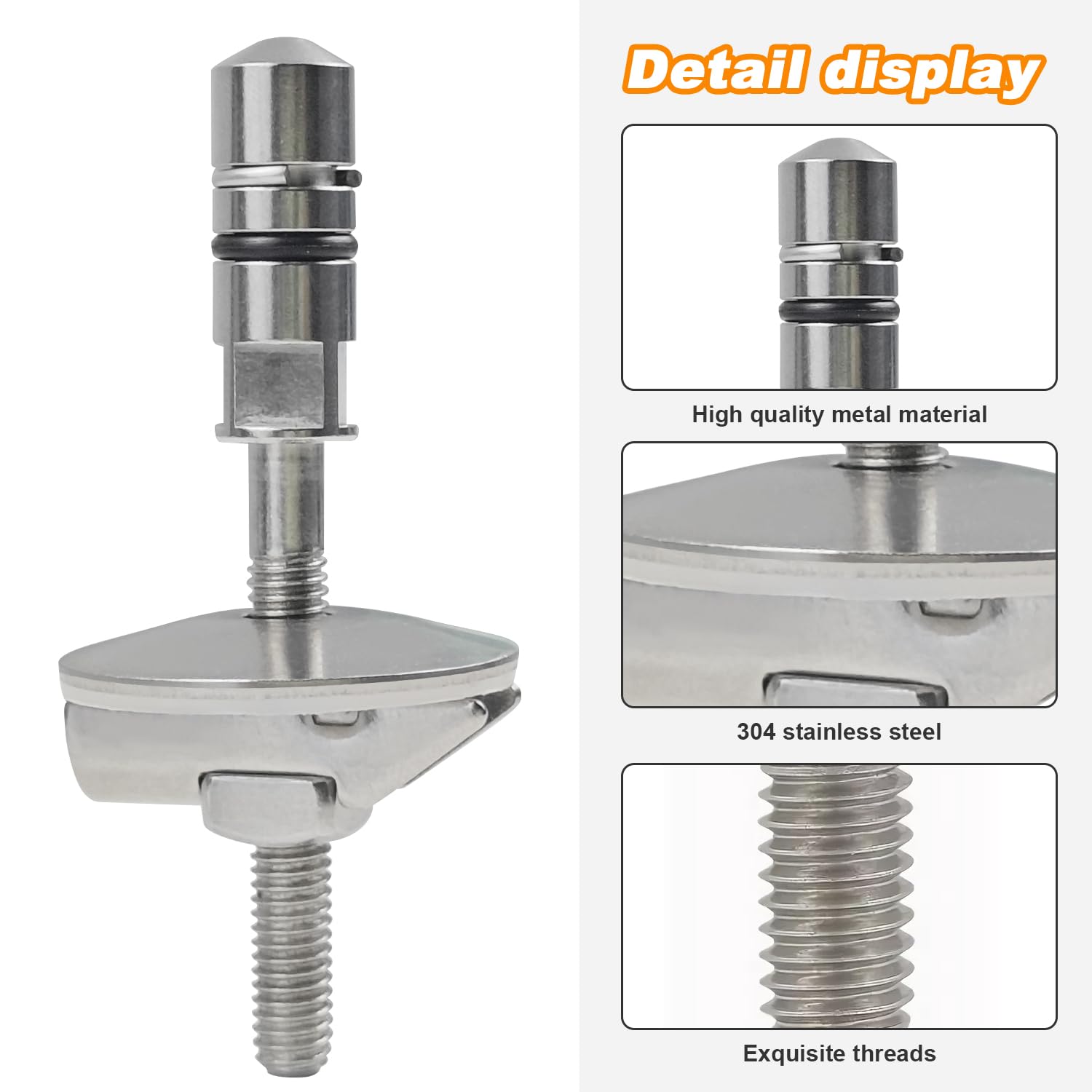 2 sztuki zawiasów deski sedesowej, stabilne i trwałe, łatwe w montażu, zawiasy deski sedesowej, zawiasy do deski sedesowej, M6 x 71 mm, stal nierdzewna, kompatybilne z Haro, Luvett (srebrny)