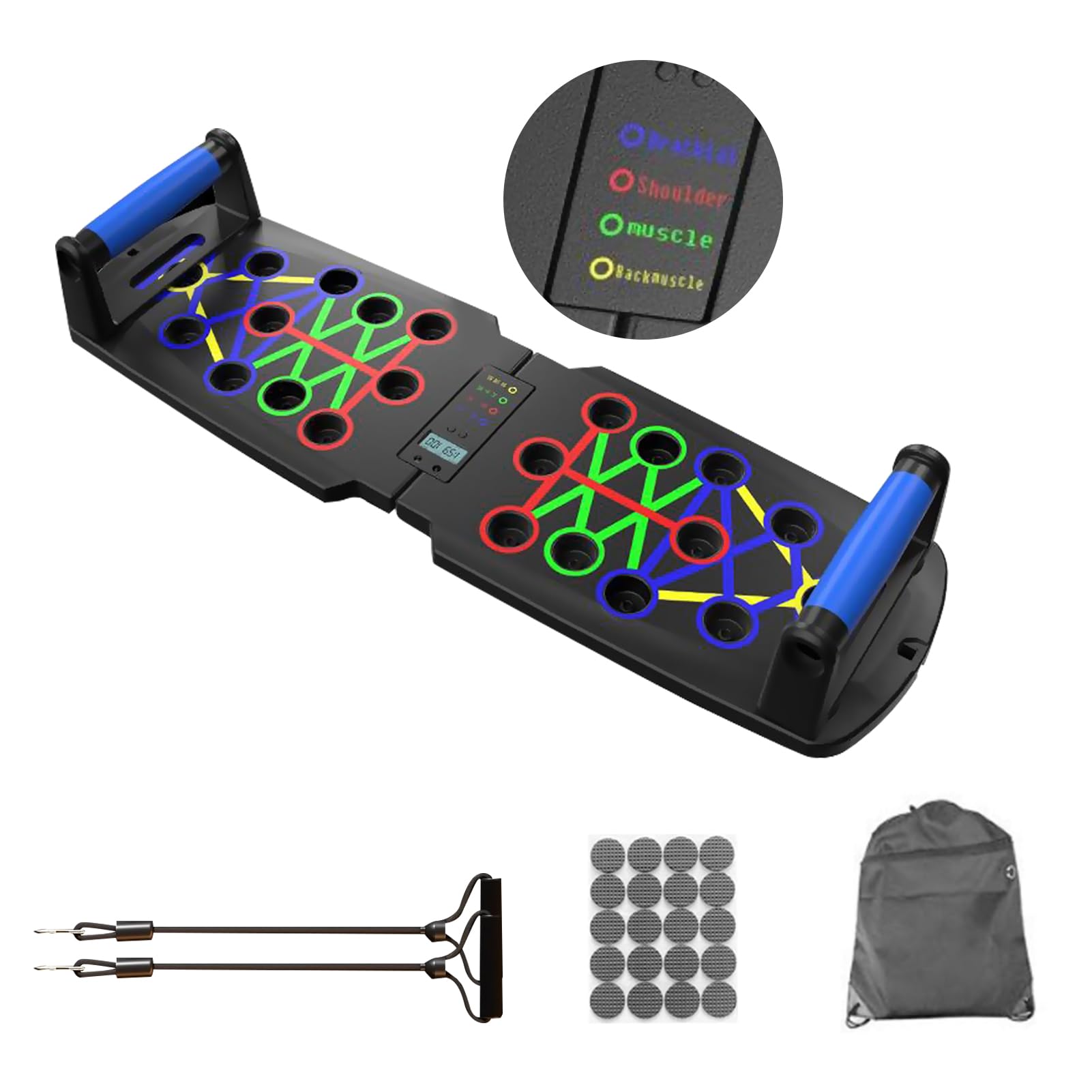 DAYONG Push Up Board, Multifunctional System Fitness Push-Up Bar with Resistance Band and Smart Counting for Men Women, Foldable Home Workout Equipment for Arm Muscle Training, Core Strength Training.