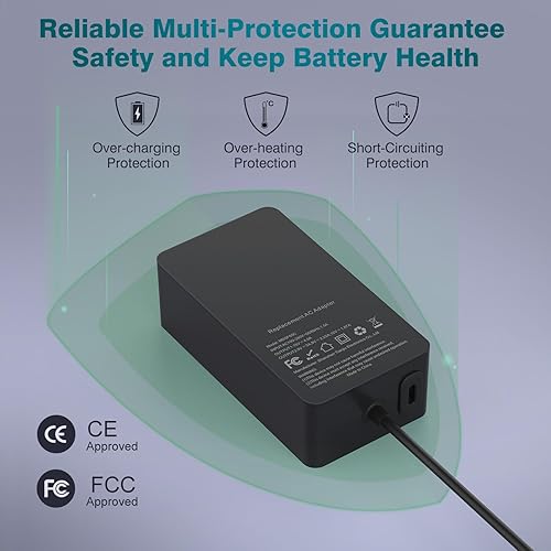 Miniatura 5 de Cargador para laptop de 65 W compatible con Microsoft Surface Pro 11, 10, 9, 8, 7+, 7, 6, 5, X, Windows Surface Laptop 7654321Studio, Surface Book