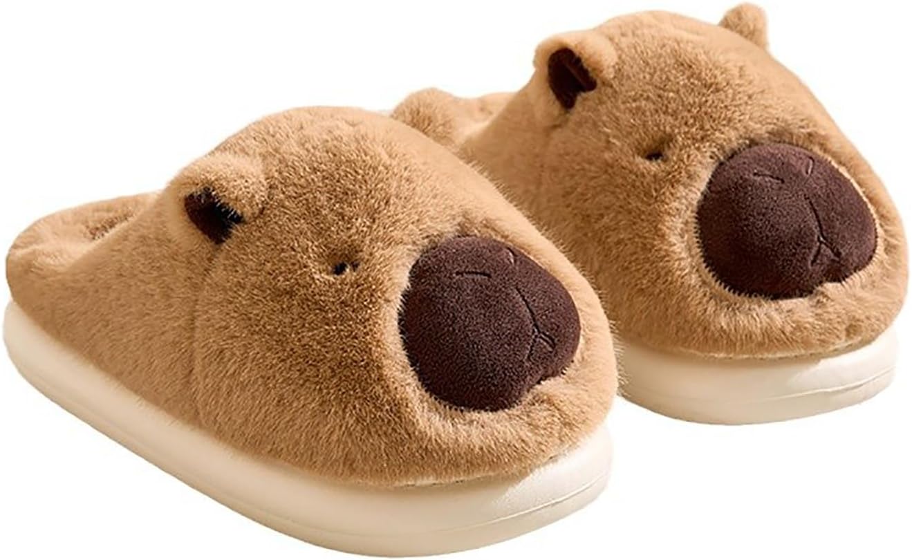 Bridge Cutters Women's & Men's Frog Slippers - Fluffy Cartoon Animal Slippers with Thick Bottoms for Indoor Use