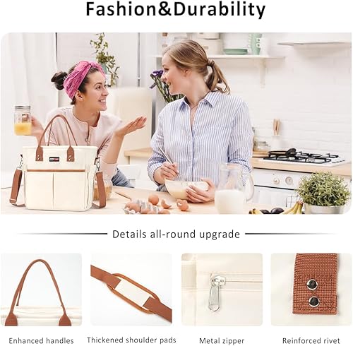 Miniatura 3 de MAXTOP Lonchera térmica térmica con bolsillo amplio abierto, reutilizable, a prueba de fugas, con correa de hombro extraíble, para adultos, mujeres,