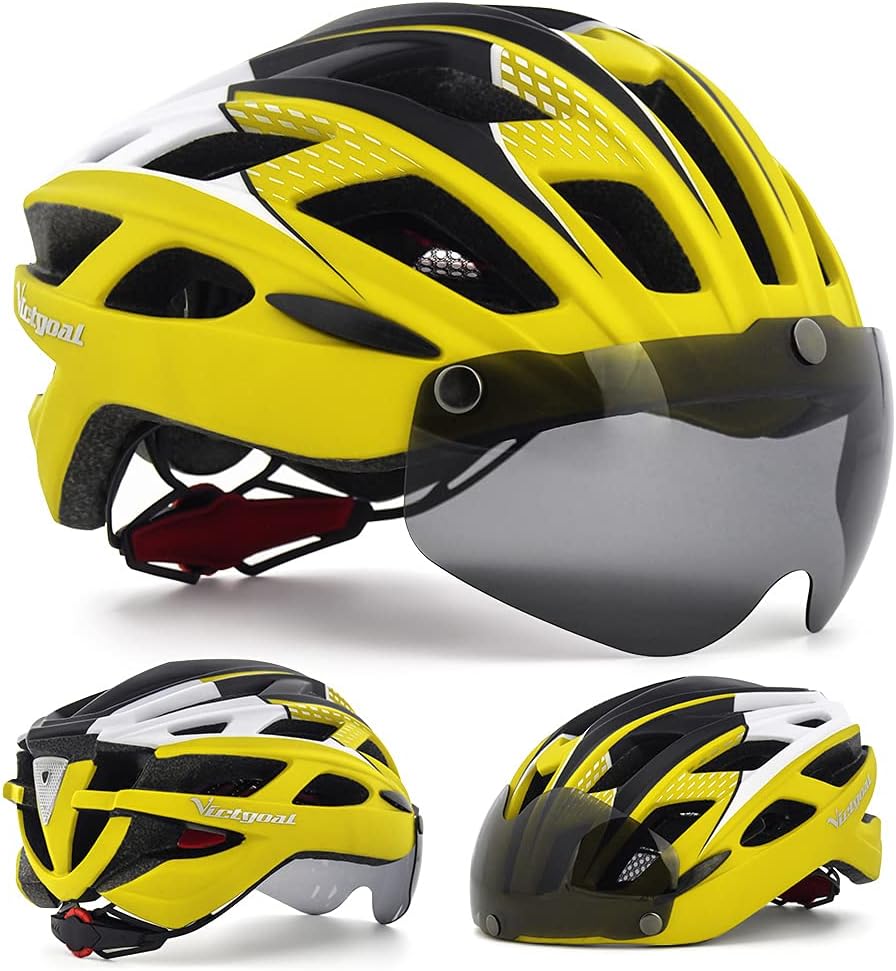 Victgoal Bike Helmet for Men Women Cycle Helmets with Goggles