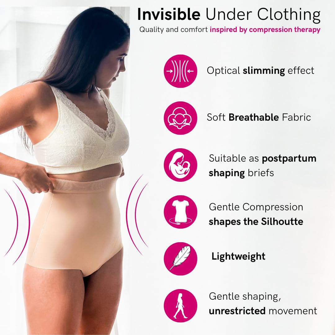 LIPOELASTIC Slip Modellante Donna a Vita Alta - Guaina Contenitiva Senza Cuciture, Intimo Modellante Effetto Seconda Pelle con Compressione Leggera