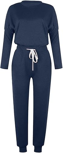 Miniatura 4 de Conjunto de dos piezas para mujer, sudadera y pantalones de cuello redondo 2023, traje de otoño e invierno, ajuste holgado