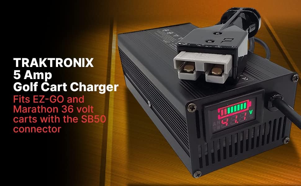 36V EZGO Marathon Golf Cart Battery Charger with SB50 Connector and Digital Display - Image 2