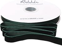Vista 50 de Ribbli - Cinta de terciopelo marrón de 1 pulgada, carrete continuo de 25 yardas - Cinta navideña marrón para envoltorios de regalo, manualidades