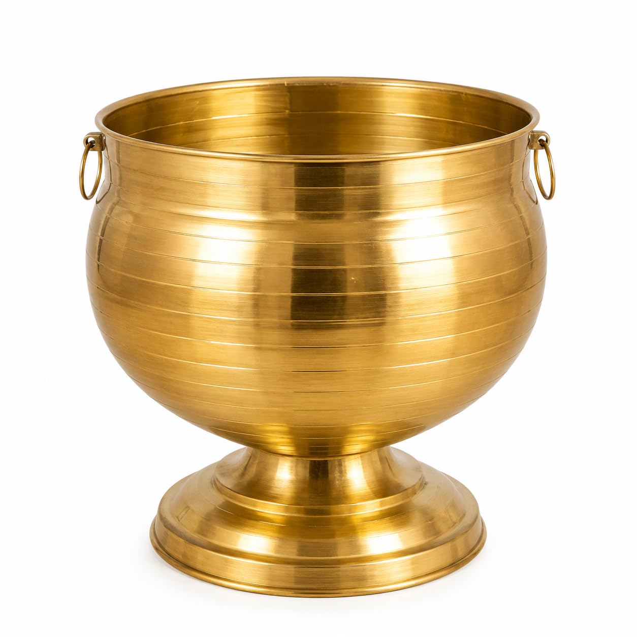 Premium Gold Finish Metal Planter Bowl – Elegant Decorative Flower Pot for Indoor & Outdoor Styling, Height- 30cm, Length- 30cm, Decorative Planter for Home, Office & Living Room Décor-image-17