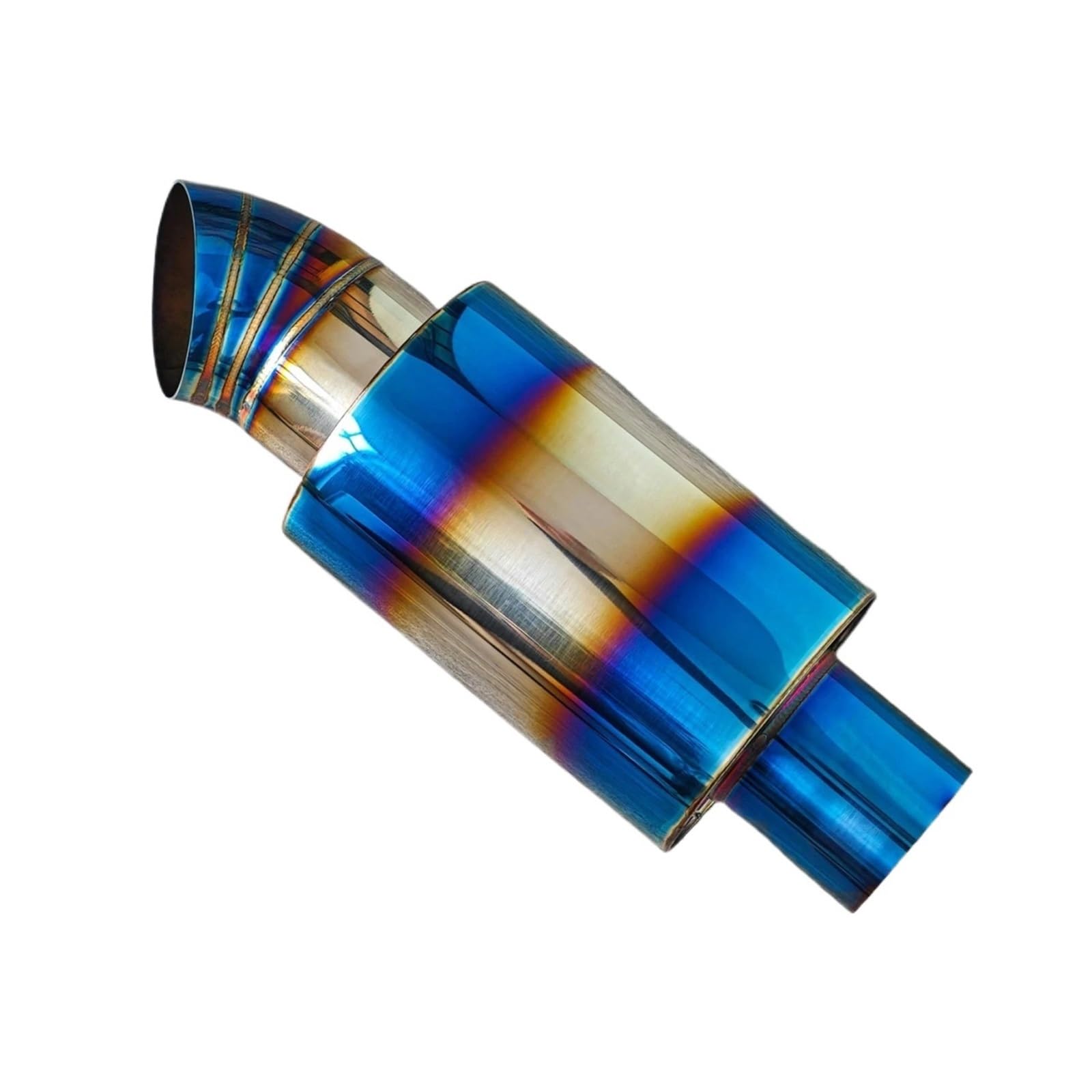 tłumik końcowy Rura wydechowa samochodu wyścigowego w kolorze tytanowego błękitu tłumika ze stali nierdzewnej 51/63 mm(51 MM)
