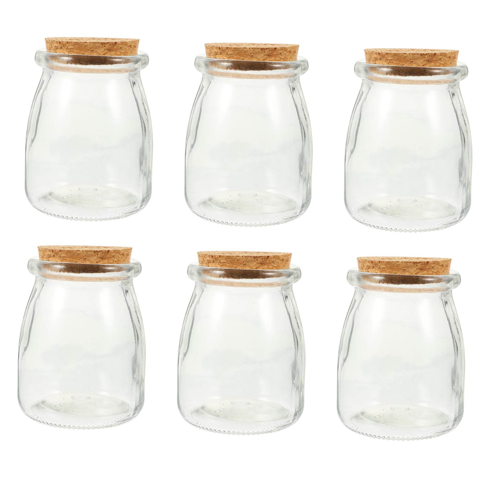 6 Stück Glasflaschen mit Korkdeckel 200ml Milchflaschen Joghurtflaschen zur Aufbewahrung und Lebensmittelkonservierung für Hochzeits und Wohnraumdekoration