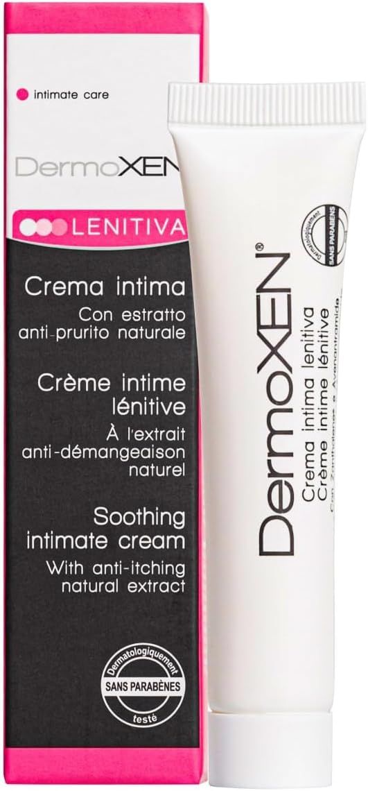DERMOXEN Vaginal Soothing Intimate Cream, Useful for Intimate Itching, Redness, Burning and Intimate Irritation. Natural Efficacy, Clinically Tested, Without Cortisone. 20 ml
