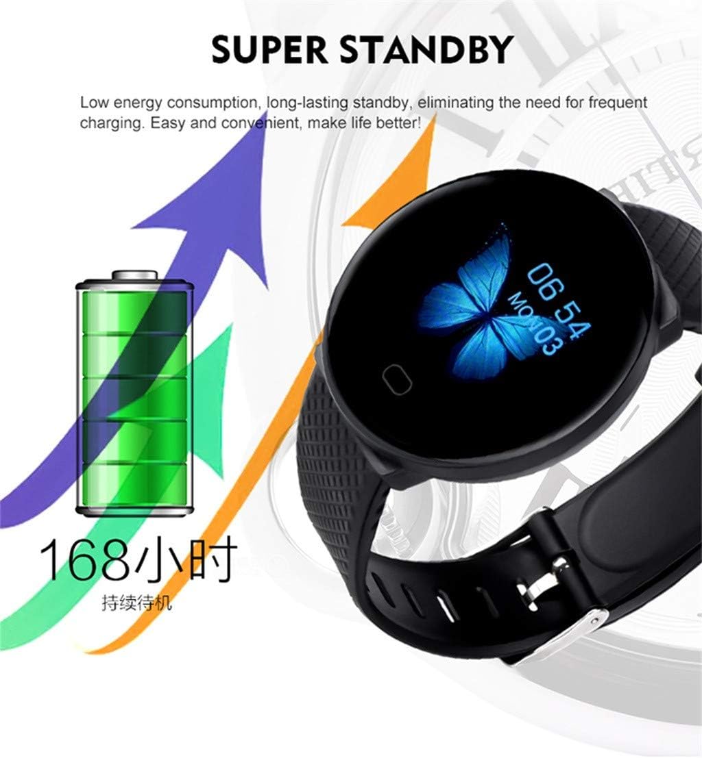Amazon.com: JKRED D18 - Reloj inteligente con monitor de estado del sueño,  deportivo, resistente al agua, pulsera de 1.3 in, pantalla redonda,  recordatorio de información, esfera negra (negro) : Electrónica