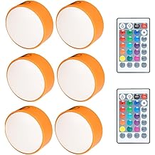 6-Pack Carved Pumpkin Lights with Remote Control &ndash; Eerie Glow for Halloween Jack-o'-Lanterns, Weather-Resistant &amp; Easy to Install - Great for Pumpkin Carving Parties