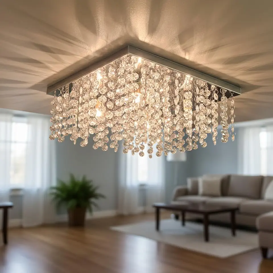 Lustre de cristais para teto de Cristais Legitimos K9 para Sala Quarto