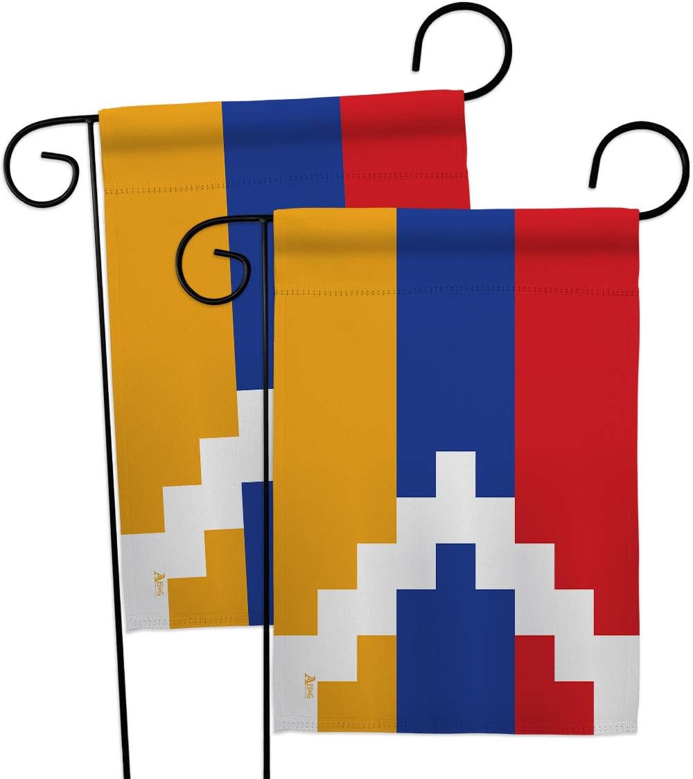 Armenian Flag Republic of Artsakh Garden Flags 2pcs Pack Regional Nation International World Country Particular Area Wall Art Outdoor Banner Small Yard Gift Armenia Home Decor, Made in USA