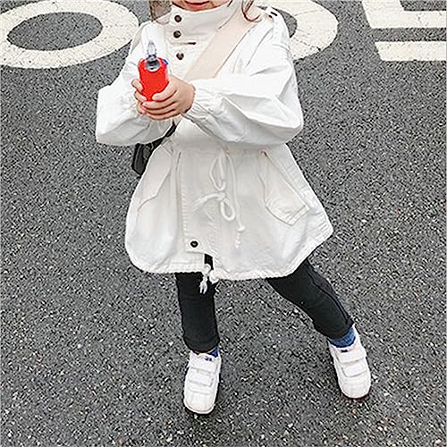 Toddler Kids Girls Boys Drawstring Windbreaker Long Sleeve Solid Jacket Zipper Windproof Long Sleeve Coats for 3~8T4