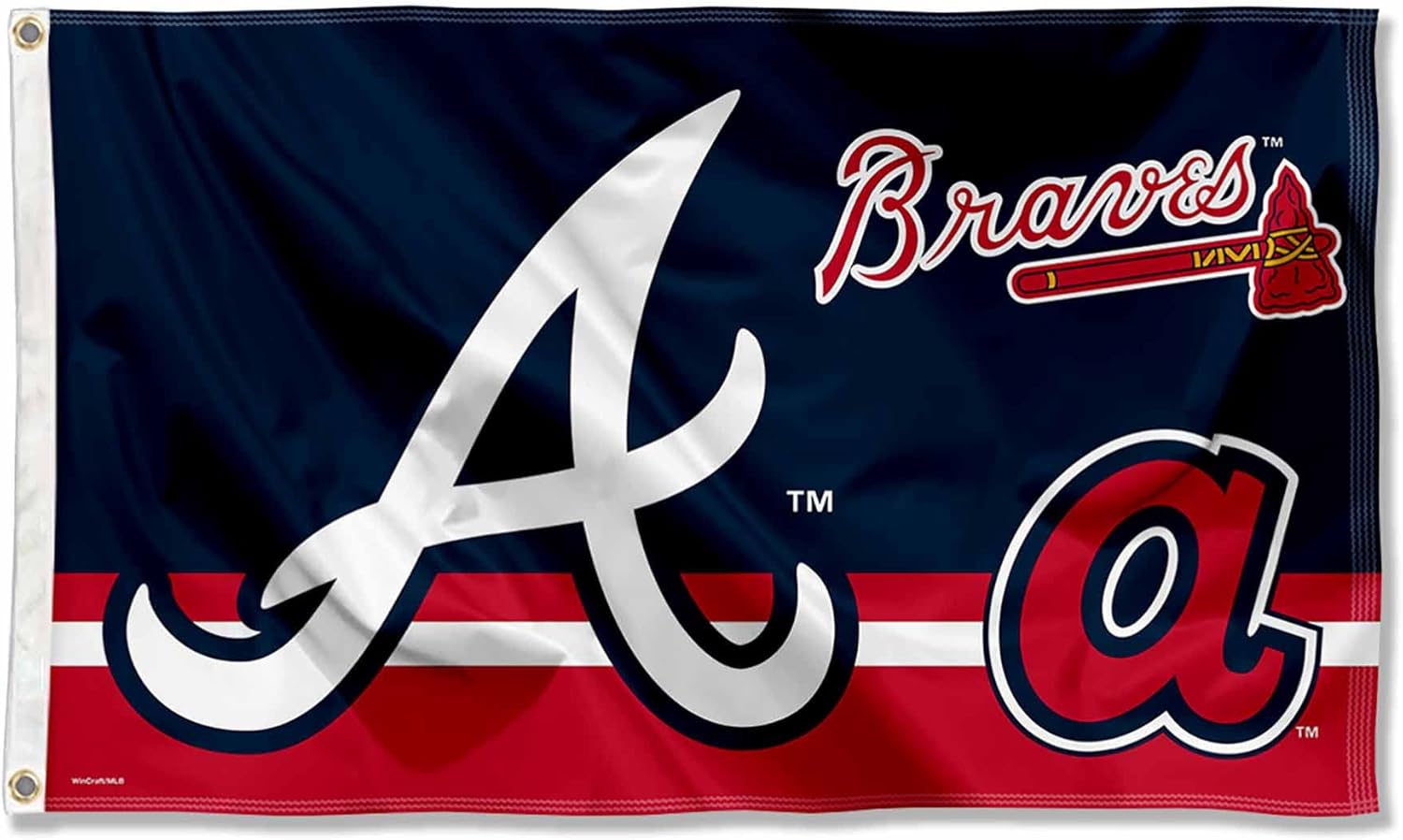 WinCraft Atlanta Braves Logo Insignia 3x5 Foot Grommet Banner Flag