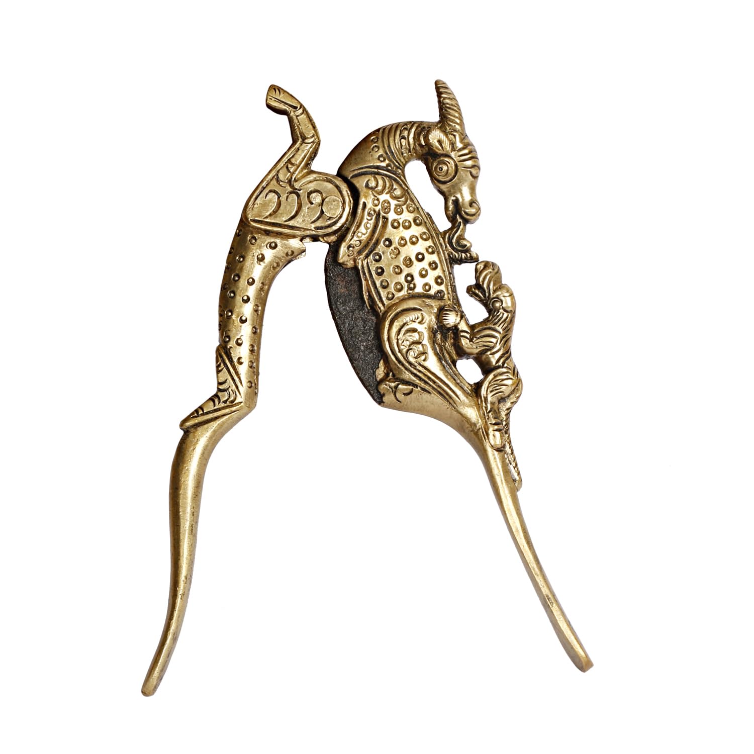 ARTVARKO Emporte-pièce en laiton motif cerf ethnique Supari Betel Cutter Sudi Sarota Cracker Akhrot/Noyer Sudi & Adkitta 12,7 cm