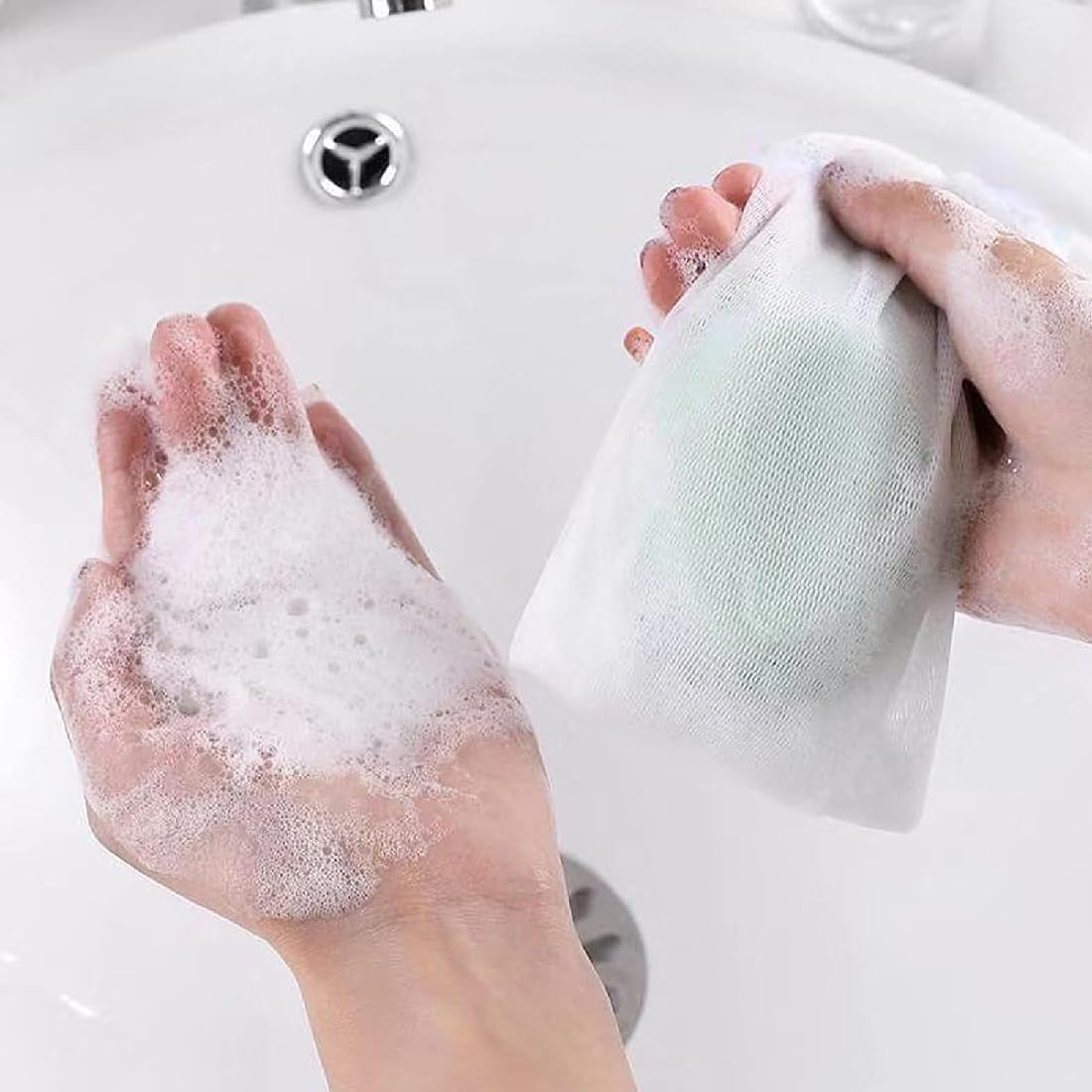 Nylon Viso Pulizia Schiumogeno Reti 10 Confezioni Bolla Esfoliante Mesh Sapone Bar Sacchetto di Immagazzinaggio Cordino Holder Saver Bag Body Face Cleansing Accessorio (Una varietà di Stili)
