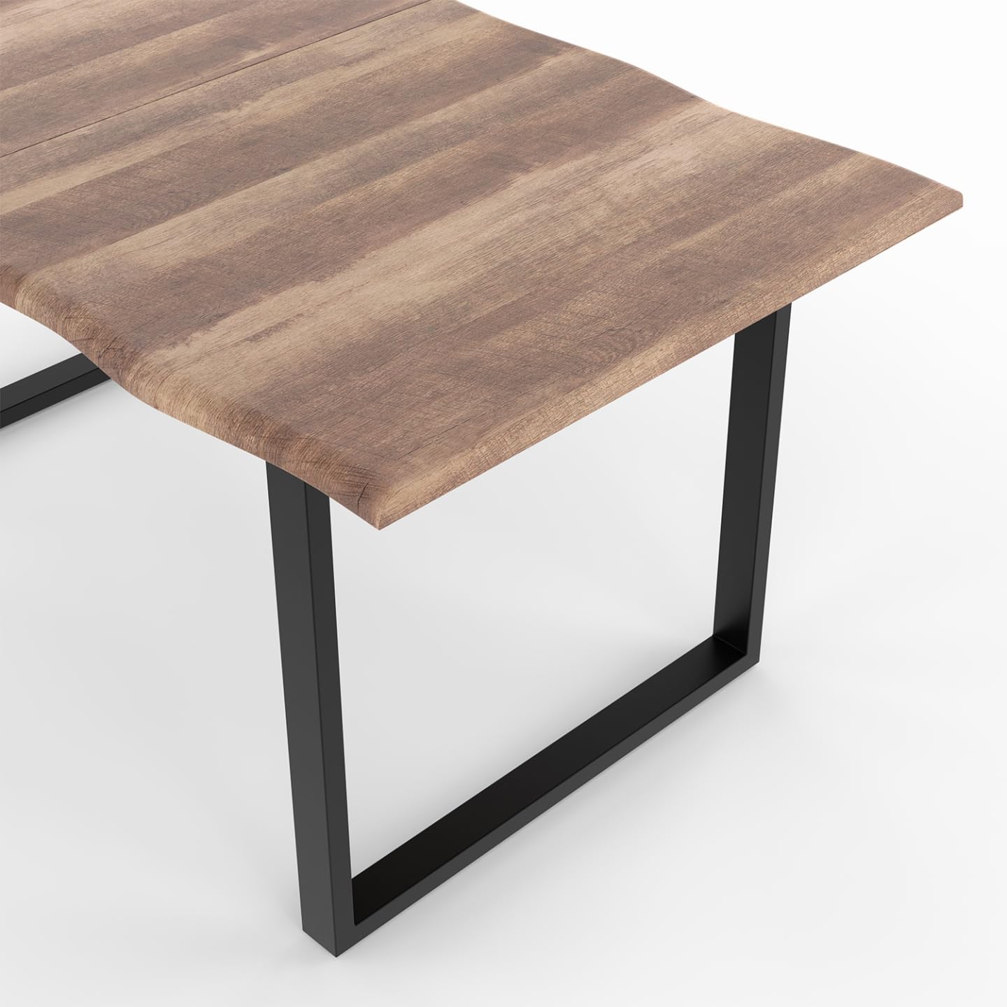 IDMarket - Mesa de comedor rectangular Dakota con 6 personas, patas en forma de U, diseño industrial 160 cm