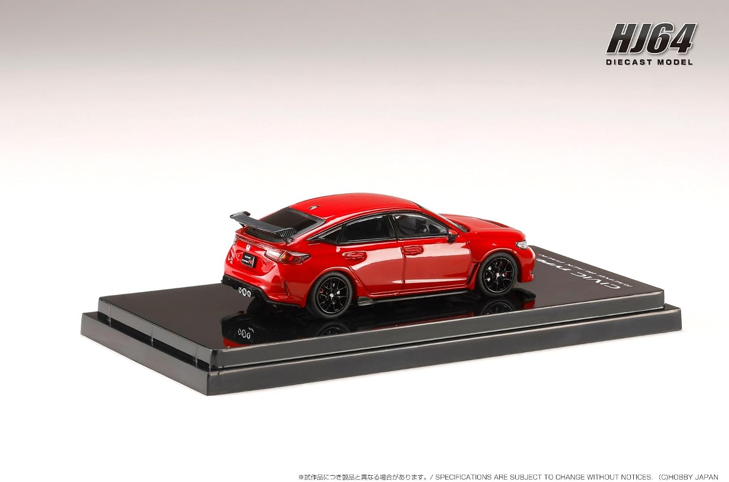 Hobby Japan (HobbyJAPAN) HJ64 1/64 Honda Civic Type R (FL5) Racing Black Package/Genuine Optional Parts Mounted Car Frame Red Finished Product HJ645063R